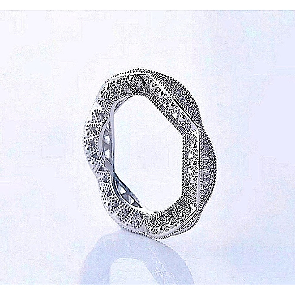 Women's Gold-Plated-925 Eternity Simulated Diamond Engagement Band Ring Sz‎ 9
